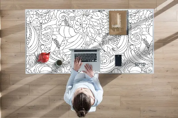 Velká podložka na stůl pro děti Doodle pattern