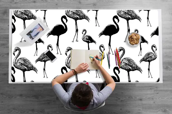 Pracovní podložka na stůl Plameňáci ve stylu retro