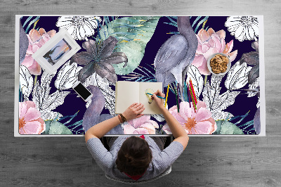 Ochranná podložka na stůl Ptáci v květiny