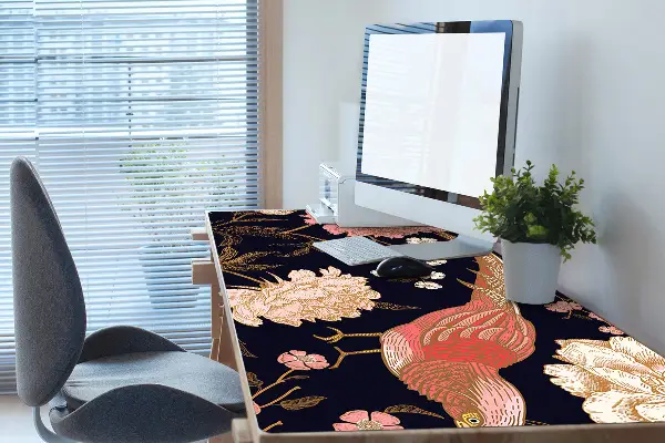 Ochranná podložka na stůl Pivoňka s ptákem