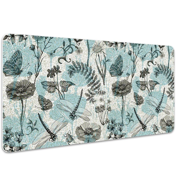Podložka na psací stůl Květiny a vážky