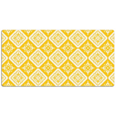 Ochranná podložka na stůl Žlutý a bílý vzor