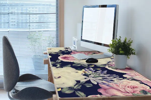 Pracovní podložka na stůl Klasické bílé růže