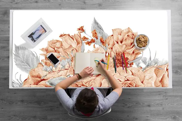 Velká ochranná podložka na stůl Kvetoucí růže