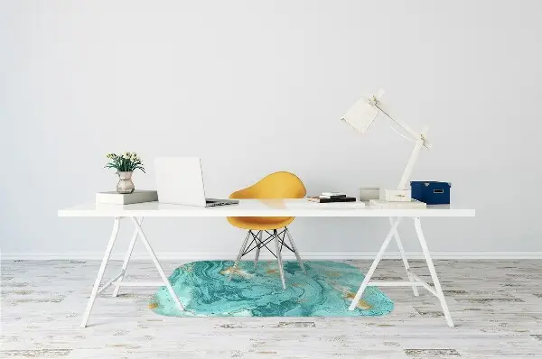 Ochranná podložka pod židli Marble tyrkysová