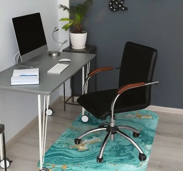 Ochranná podložka pod židli Marble tyrkysová