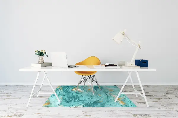 Ochranná podložka pod židli Marble tyrkysová