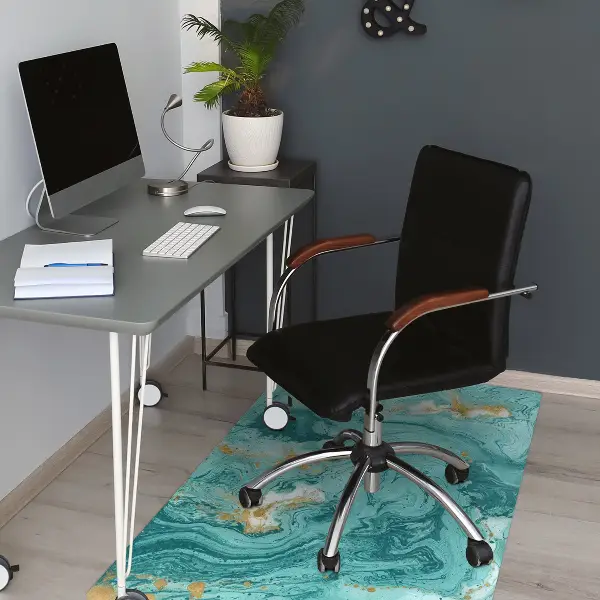 Ochranná podložka pod židli Marble tyrkysová
