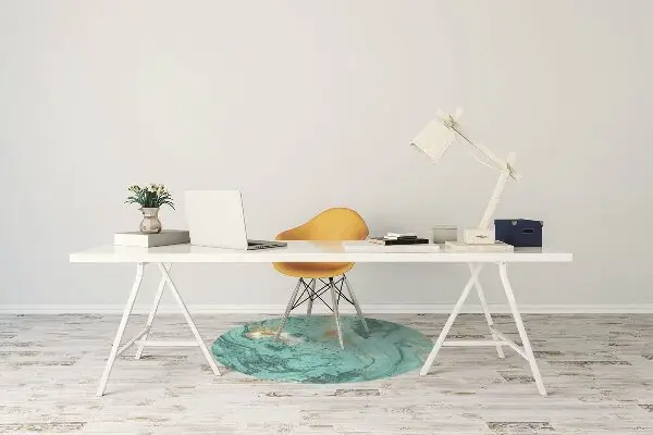 Ochranná podložka pod židli Marble tyrkysová