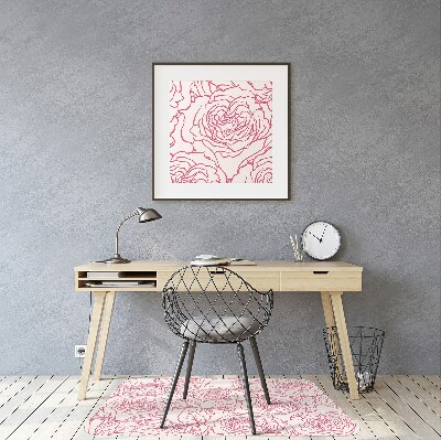 Podložka pod kancelářskou židli růže Doodle