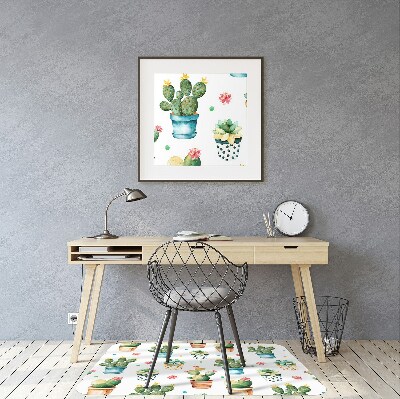 Podložka pod kolečkovou židli malované kaktus