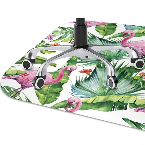 Podložka pod kancelářskou židli Listí a Flamingos