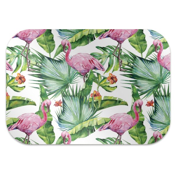 Podložka pod kancelářskou židli Listí a Flamingos