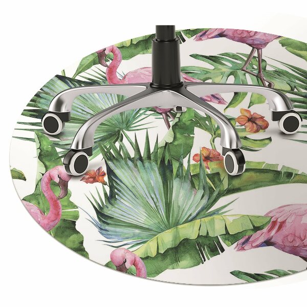 Podložka pod kancelářskou židli Listí a Flamingos