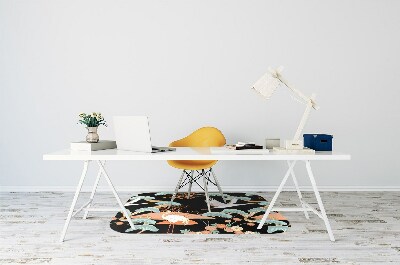 Podložka pod kolečkovou židli malované volavky