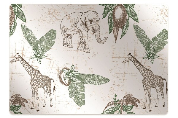 Podložka pod kolečkovou židli Žirafy a sloni