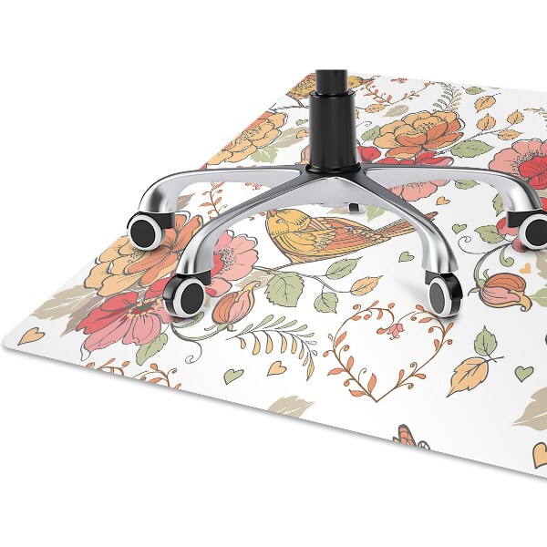 Ochranná podložka pod židli ornament ptáků