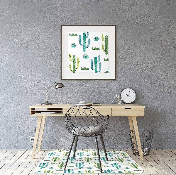 Ochranná podložka pod židli malované Cactus