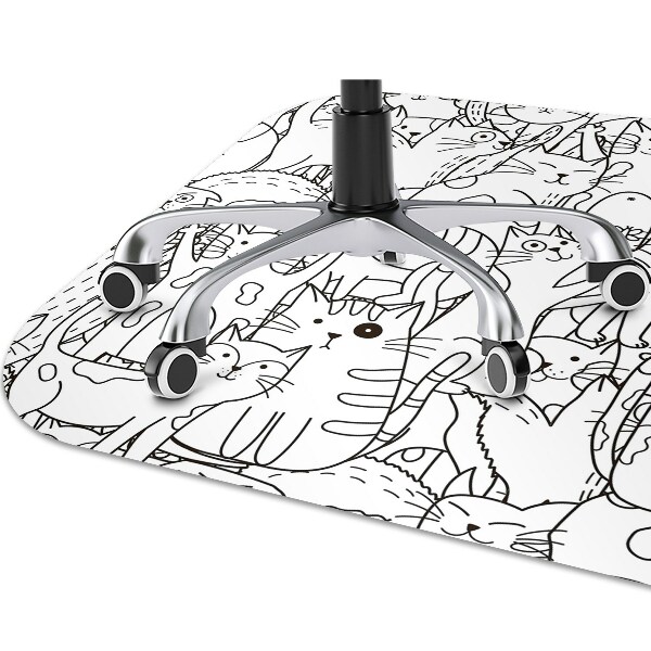 Podložka pod židli Kočky ve stylu Doodle