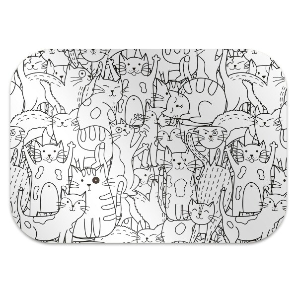 Podložka pod židli Kočky ve stylu Doodle