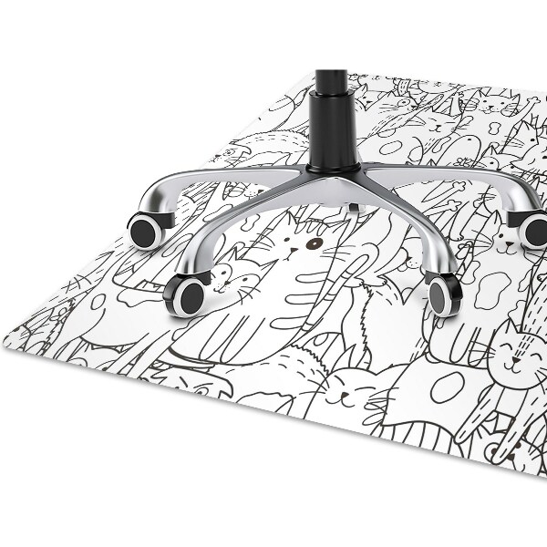Podložka pod židli Kočky ve stylu Doodle