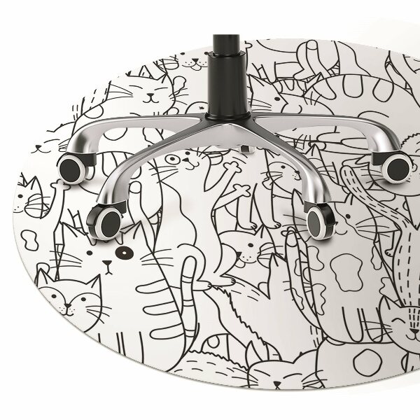 Podložka pod židli Kočky ve stylu Doodle