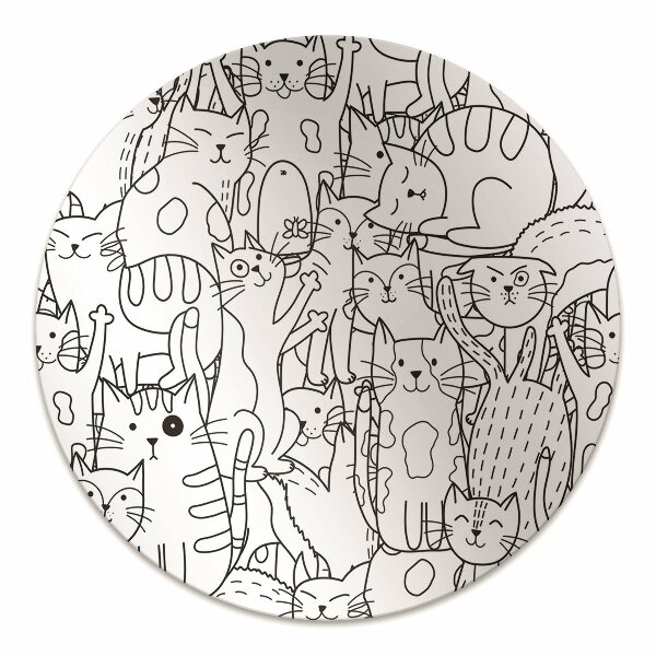 Podložka pod židli Kočky ve stylu Doodle