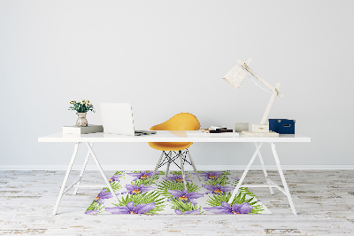 Podložka pod kancelářskou židli fialové květy