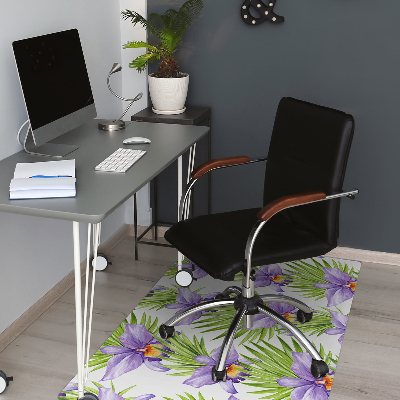Podložka pod kancelářskou židli fialové květy
