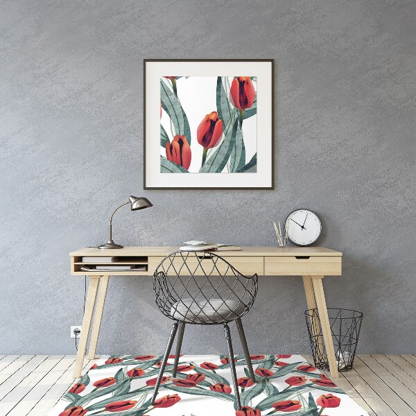 Podložka pod kolečkovou židli tulipány