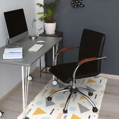 Podložka pod kancelářskou židli barevné tvary