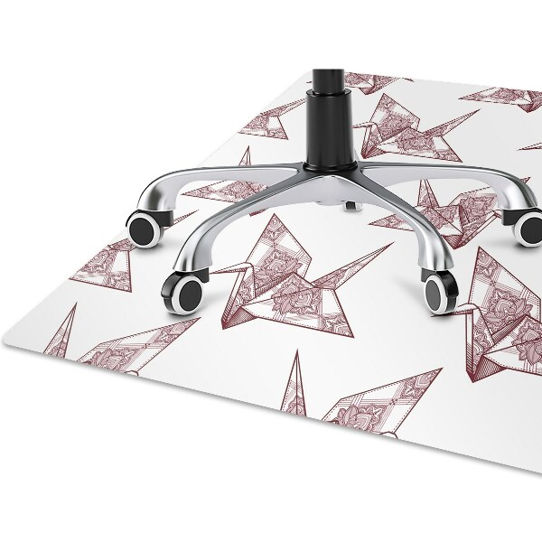 Podložka pod kancelářskou židli origami ptáci