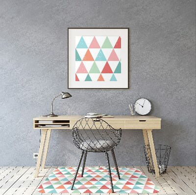 Podložka pod kancelářskou židli barevné trojúhelníky