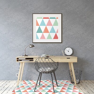 Podložka pod kancelářskou židli barevné trojúhelníky