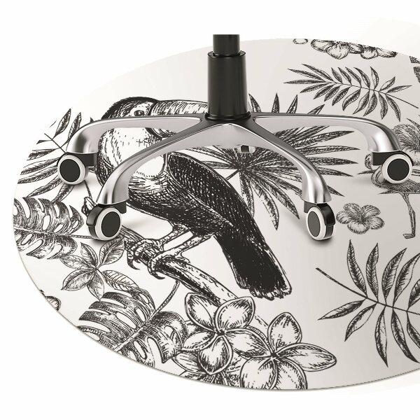 Podložka pod židli Tropical black and white