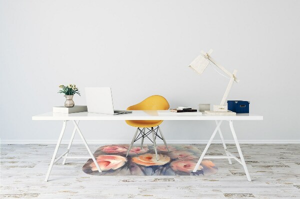 Podložka pod kancelářskou židli oranžové růže