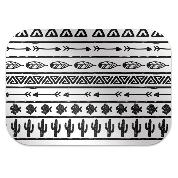 Podložka pod kancelářskou židli Boho black and white
