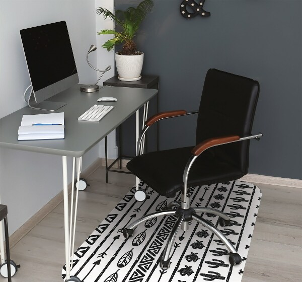 Podložka pod kancelářskou židli Boho black and white