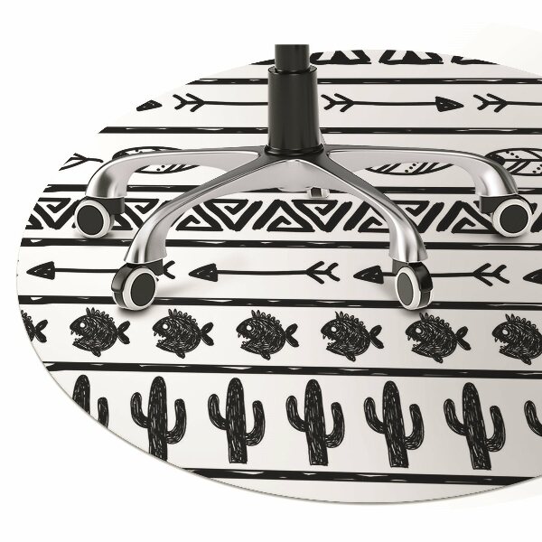 Podložka pod kancelářskou židli Boho black and white