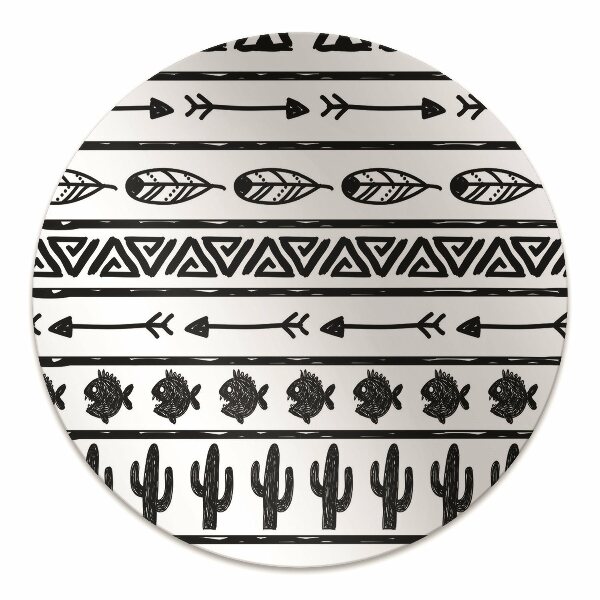 Podložka pod kancelářskou židli Boho black and white