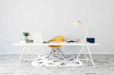 Podložka pod kolečkovou židli malované vrabci