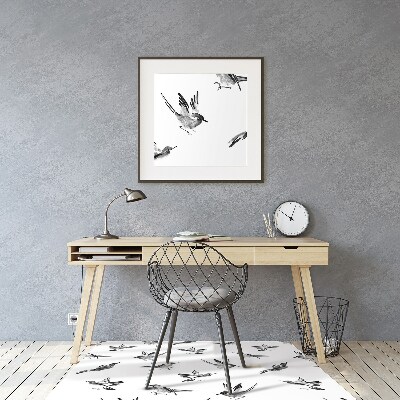 Podložka pod kolečkovou židli malované vrabci