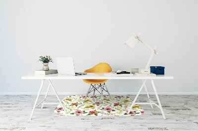 Podložka pod kolečkovou židli akvarel květiny