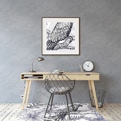 Podložka pod kancelářskou židli skicování papoušek