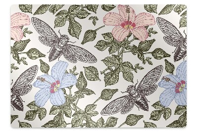 Podložka pod židli Motýli mezi květinami