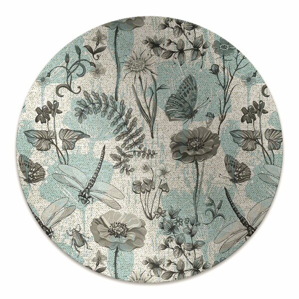 Ochranná podložka pod židli Květiny a vážky