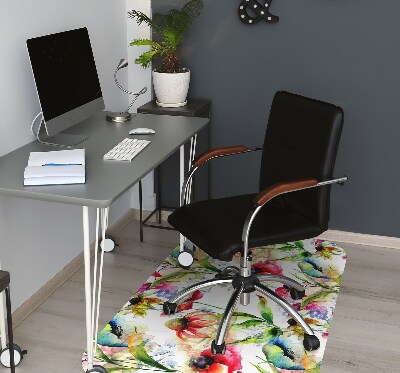 Podložka pod kancelářskou židli barevné květy