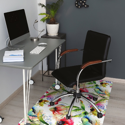 Podložka pod kancelářskou židli barevné květy