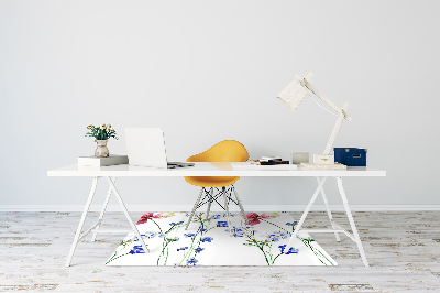 Podložka pod kolečkovou židli malované květiny