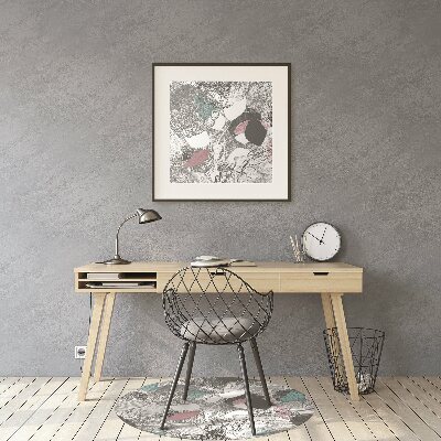 Podložka pod kancelářskou židli květinový vzor